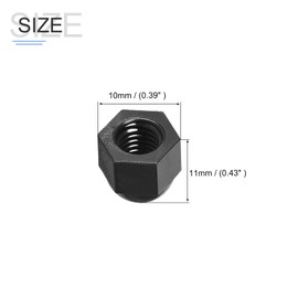 METALLIXITY 10pcs Acorn Cap Nuts (M6x1mm) Nylon Acorn Dome Cap Head Hex Nuts - For Industrial Machinery Equipment Black