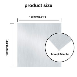 iMeistek 6063 Aluminium Sheet with Protective Film on Both Sides, 150mm x 150mm x 1mm Wall Thick Square Aluminium Plate (2 PCS)