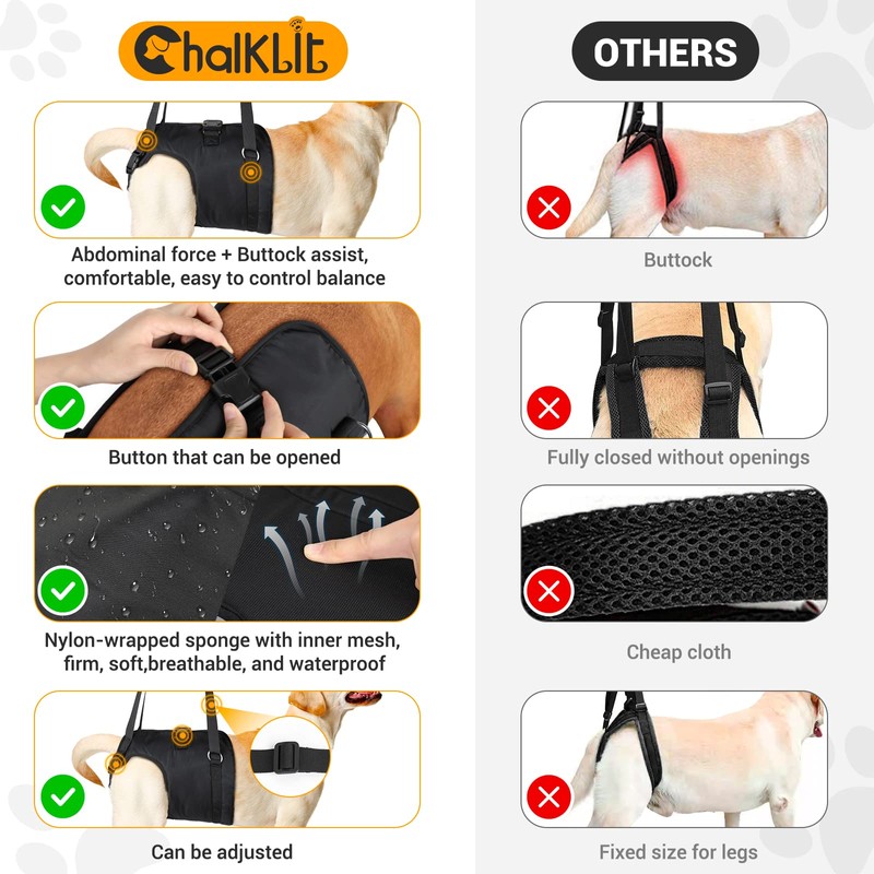 Dog Lift Harness Dog Sling for Large Dogs Hind Leg,