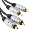 Pro Audio Metal 2 x RCA Phono Plugs to Twin
