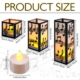 Rossesay 24 Pcs Music Centerpieces for Table 3 Size Music Note Paper Lantern Boxes Table Ideas Decorations for Musical Room Party Decorations Wedding Birthday (Classic)