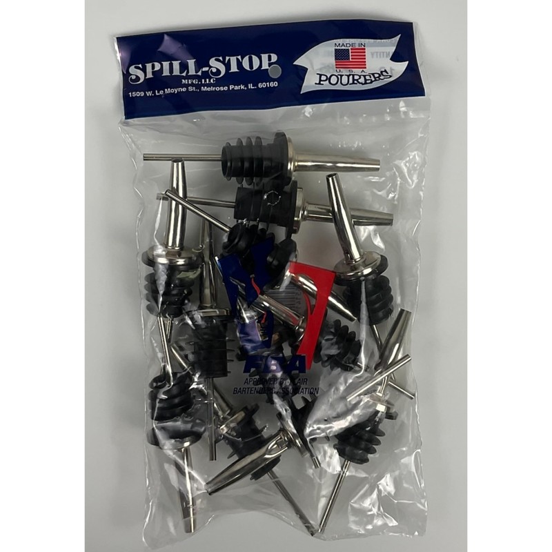 Spill-Stop 285-50 Chrome Tapered Pourer Dispenser Spouts with Poly-Kork, Metal,