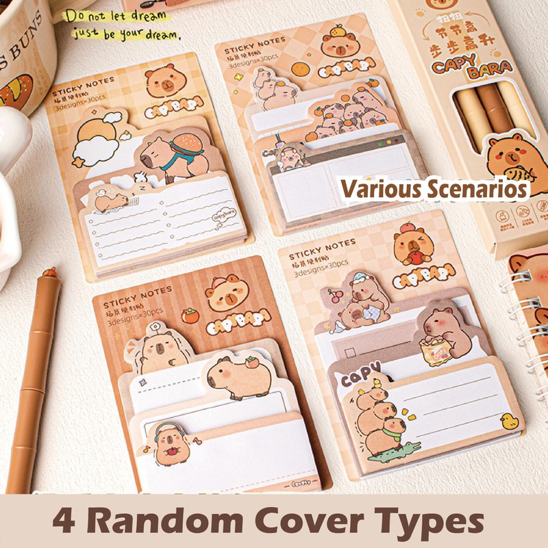 RHUIOKJLDF Cute Capybara Stationery Gift Set ballpoint pens, pencil cse,