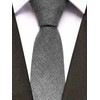 Ctskyte Men Summer Cotton Silk Tie Texture Grey Business Norrow