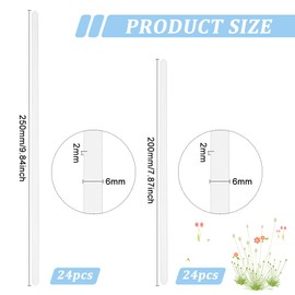 BENECREAT 48Pcs PP Plastic Boning 7.8/9.8 inch Corset Webbing Boning 6mm Wide for Bridal Dress Bustle Handmade Craft Wedding Dresses DIY Sewing Supplies, 2mm Thick