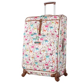 Lily Bloom Giraffe Park Luggage 24" Expandable Design Pattern Suitcase With Spinner Wheels For Woman (24in, Multicolored)
