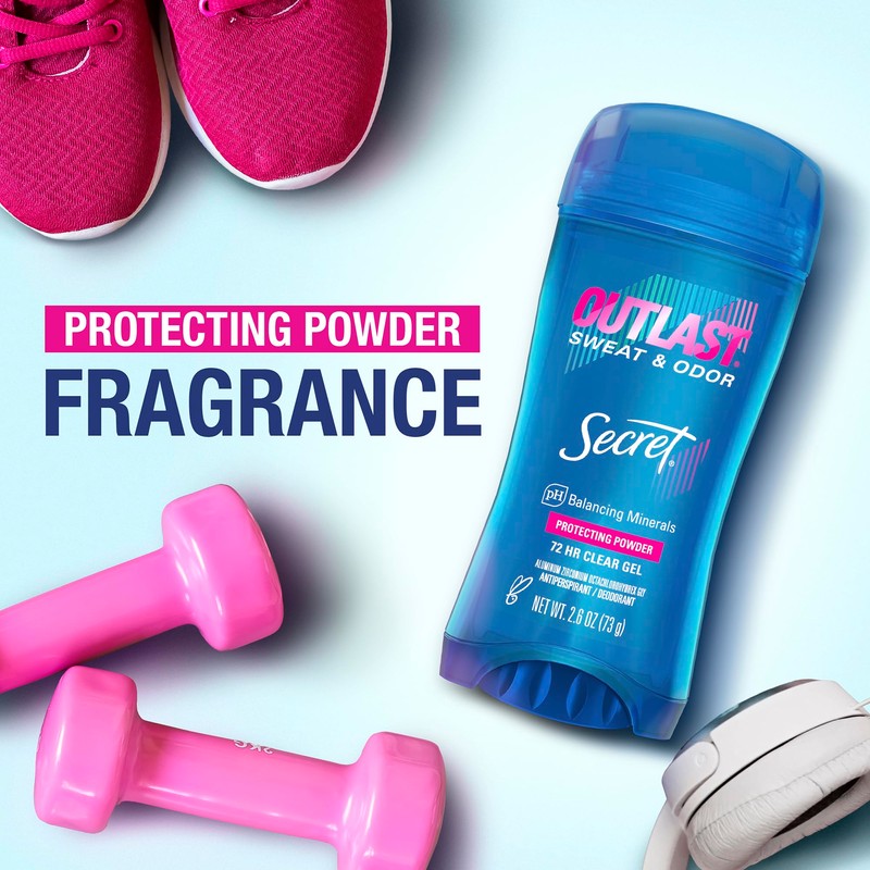 Secret Outlast Clear Gel Antiperspirant Deodorant for Women, Protecting Powder