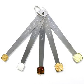 5 Pcs Small Cooking Measuring Spoon Set Stainless Steel Measure Spoons Metal Spice Measuring Tools Mini Baking Measure Tools with Measurement for Dry Liquid Ingredients