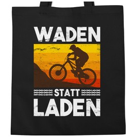 Shirtracer - Cotton Bag - Bicycle Clothing Cycling - Calves Instead of Shop Vintage White, 1 black