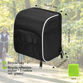 ANDEWX Bicycle Handlebar Bags, 1.5 L Bicycle Bag Handlebar with Rain Cover, Bicycle Basket for Mountain Bikes, Road Bikes, E-Bikes