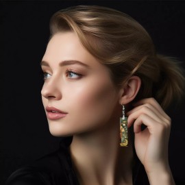 the fun things Celestial Dreaming Moon Goddess Earrings NO TARNISHING Bar Wood Dangle