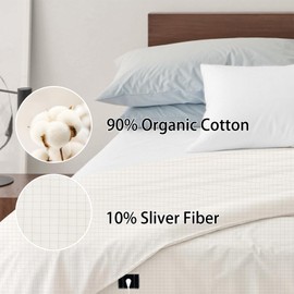 Grounding Sheets King, Grounding Well Bed Sheets, 10% Silver Fiber, Grounding Keep Good Sleep, Natural Healthy (76x80 Inch)