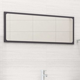 TREATLIFE HOME Bathroom Mirror with Engineered Wood Frame, Contemporary Design, Gray Finish, 35.4" x 0.6" x 14.6"