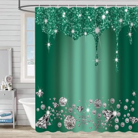 FAIRYGATE Bath Curtains Shower Curtain Mould Proof 180x180cm Waterproof Heavy Duty Bathroom Curtains with 12 Plastic Hooks Quick-Drying Washable Bath Shower Curtains Home Decor B8308
