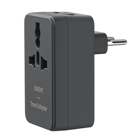 TryAce European Travel Plug Adapter, International Plug Adapter with Dual AC Outlet, 5V/3A USB-A & Type-C Port, US to Europe Plug Adapter, Adapters for Europe EU Spain Italy France Germany, T3