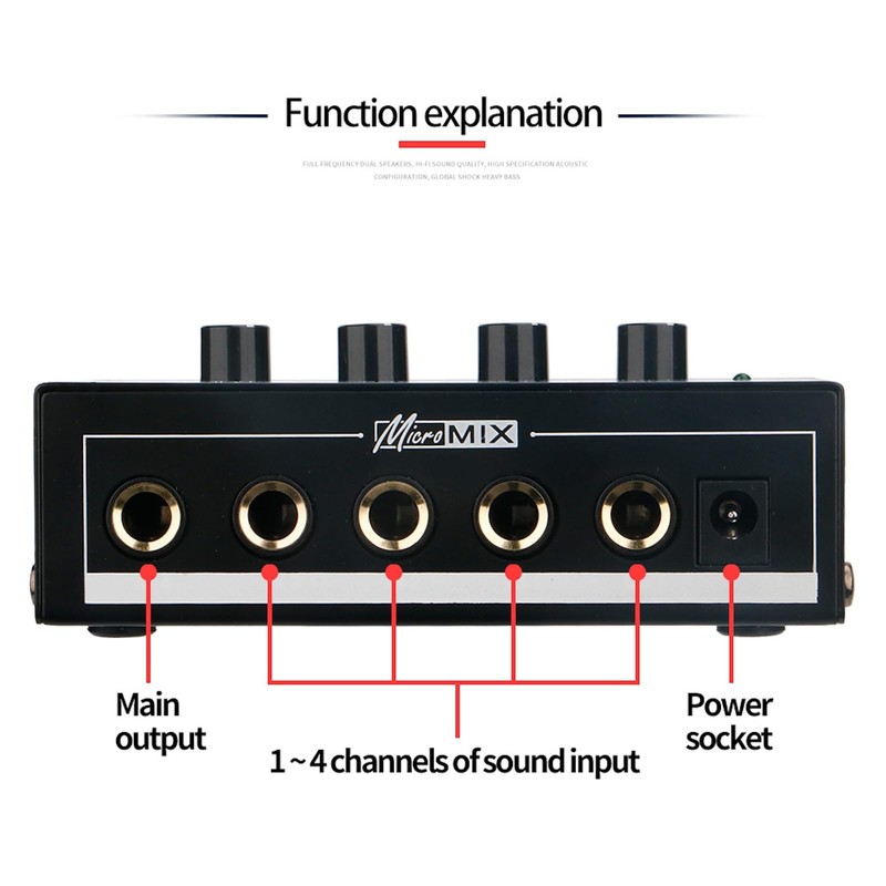 HSCLPM Headphone Amplifier with Audio Cable, HA400 4-Channel Metal Stereo