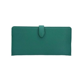 Atelier Nu64-101 Women's Long Wallet, Thin, 0.2 inch (5 mm), Thickness, Smaller, Genuine Leather, Italian Leather, Spring Wallet, Toyooka Wallet, Cashless, Gift, Present, Brand,, green