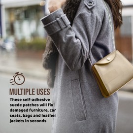 Instant MastaPlasta Suede Premium Repair Patch - Brown Suede - 4in x 2.4in (10cm x 6cm) - Self-Adhesive Suede Upholstery-Quality Patches for Sofas, Car Interiors, Bags, Shoes & More