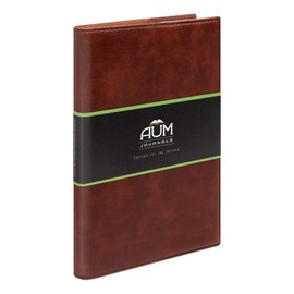 Aum Journals A6 Refillable Journal - Small Leather Pocket Journal Notebook - 164 RULED, Eco Friendly Pages Classics - Dark Brown