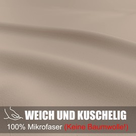 Soifox Set of 2 Pillowcases, 40 x 80 cm, Sandy Beige, 100% Microfiber, Non-Iron and Wrinkle Free, with Zip