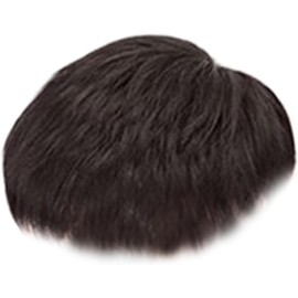 Toppers cortos negros (negro) Pelucas de tupé para uso diario de papá Extensiones de cabello Tupé para cubrir la pérdida blanca Uso diario Pelucas para hombres Realistas