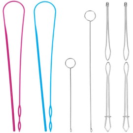 CABODYALS 8Pcs Draw String Clip Sewing Loop Turner Hooks Tool Bodkin Drawstring Threader Set Metal Diy Rope Threader Clips Easy Insert String Puller for Hoodies Shorts Sweatpants Jackets Coats Sweater