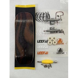 Pro Wooden Fingerboard Complete Set, 34x96mm, 5-Ply Maple Deck with LEEFAI G4 Trucks and Urethane 65d Mini Skateboard Wheels