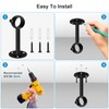 6 Pack Curtain Pole Bracket Ceiling Mount Black 25mm Metal