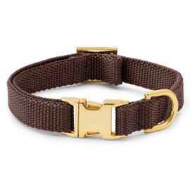Bark Duke Indestructible Dog Collar, Fully Customizable Fit, Waterproof Nylon, Odor-Resistant, Metal Buckle and Adjusters (Brown, Extra Small, 3/5”)