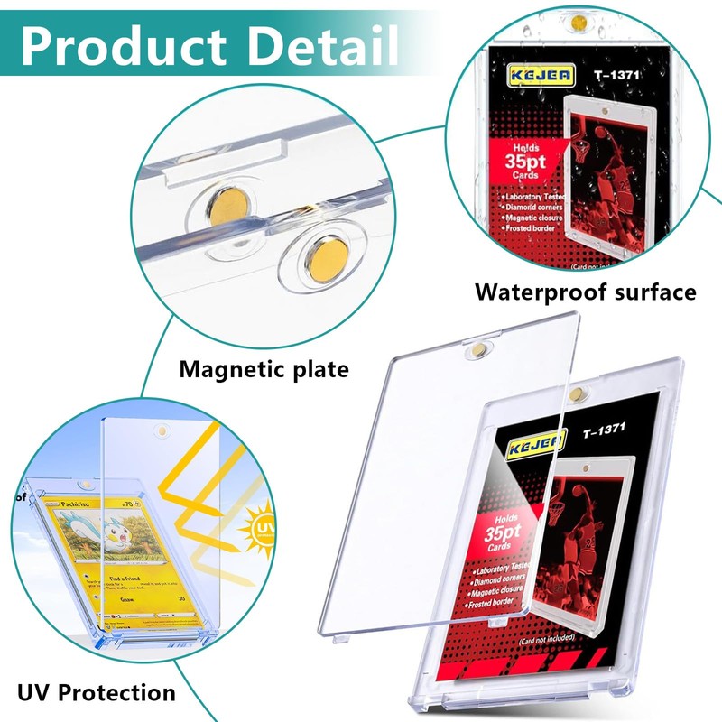 TTYSHIP® Pack of 16 Magnetic Card Holder, 35PT Magnetic Card