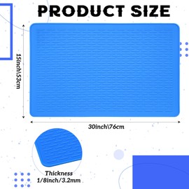 Breling 30"x20" Large Silicone Glue Mat, Thick 3.2mm, Heat Resistant Mat for Crafts, Projects, Tabletop - Easy to Clean Silicone Mats, Non-Slip Surface - Rolls up for Convenient Storage