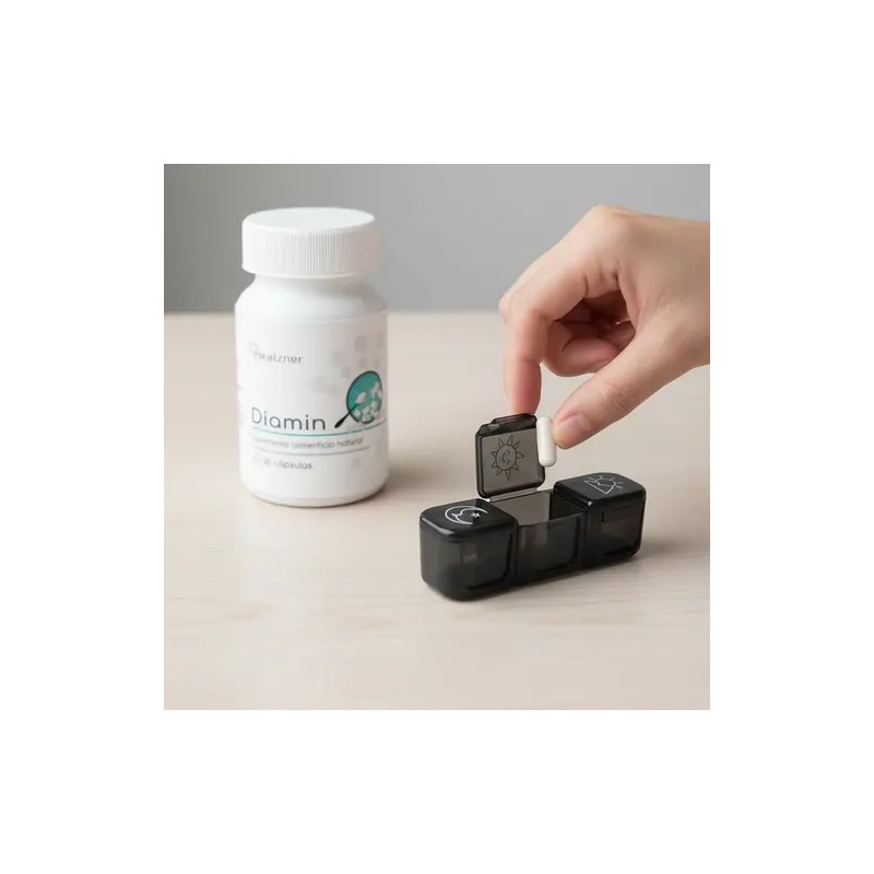 Diamin | Suplemento | Incluye Pastillero | 20 Caps (2pza)