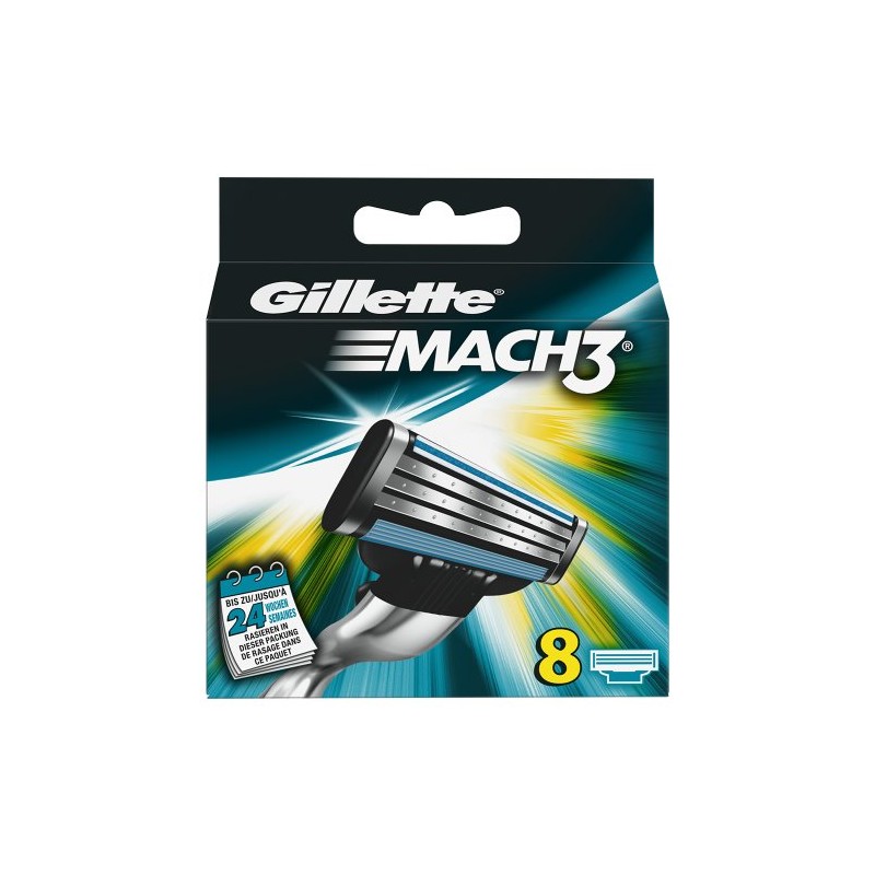 Gillette Mach3 Blades, 8 Pieces
