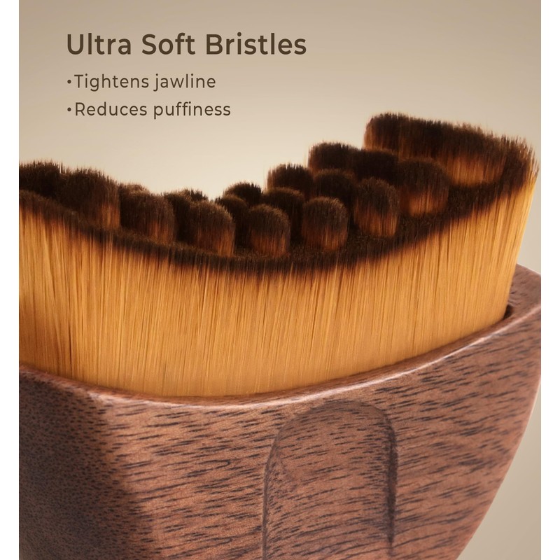 Lymphatic Contour Face Brush - Wooden Handle Sculpting Facial Dry