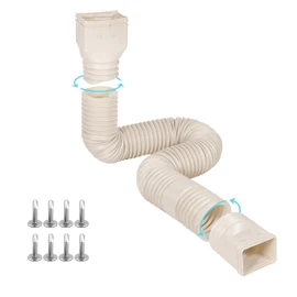 plusgutter Rain Gutter Downspout Extensions Flexible, Drain Downspout Extender,Down Spout Drain Extender, Gutter Connector Rainwater Drainage,Extendable from 21 to 68 Inches(1Pack, Limestone)