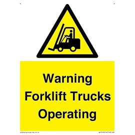 Warning Forklift Trucks Operating Sign - 150x200mm - A5P