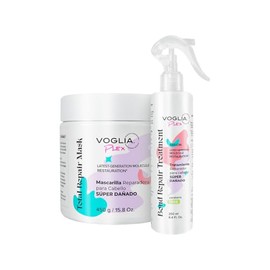 VOGLIA Kit Reparador Plex 2 piezas tratamiento para cabello Súper Sañado