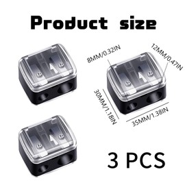 Pack of 3 Pencil Sharpeners for Eyeliner Pencils, Sharpener with Tin, Universal for Thickness, Thin Pencils, Precise Cosmetic Sharpener for Eyelet, Lip Liner and Eyebrow Pencil, Makeup Sharpener,