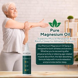 Trulore Mirativa Magnesium Oil Spray - Supports Muscle Recovery & Eases Tension. Topical Magnesium for Post-Workout Relaxation. Fast-Absorbing, Lightweight Formula for Athletes & Active Lifestyles.