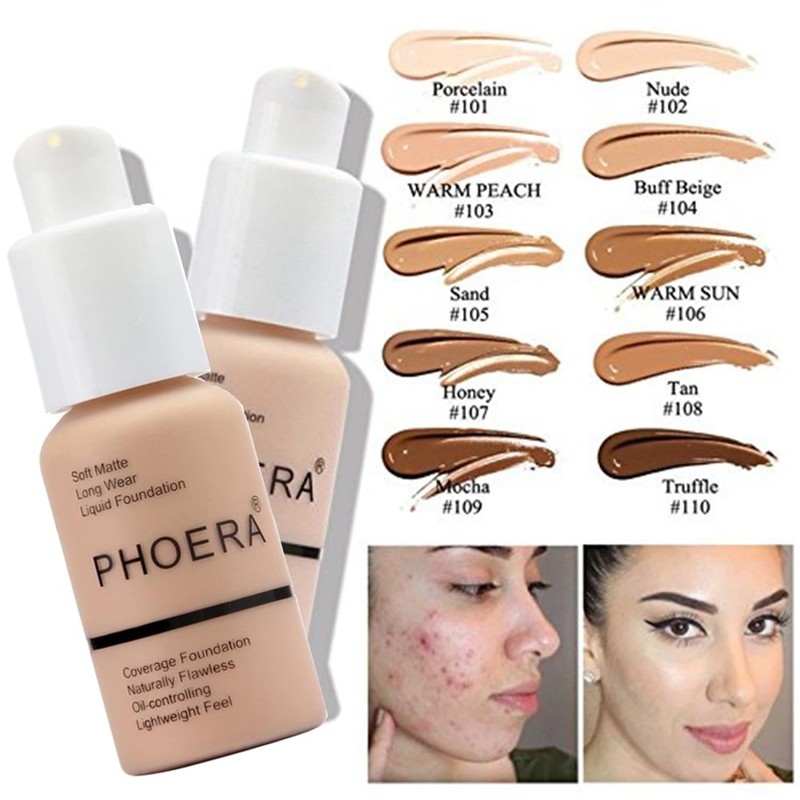 PHOERA Foundation,PHOERA Liquid Concealer, Natural Coverage Lightweight Conceals,PHOERA Foundation Makeup