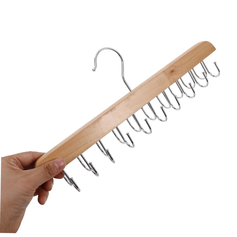 Outanaya 2pcs Space Saving Non Slip Wood Hanger for Closet