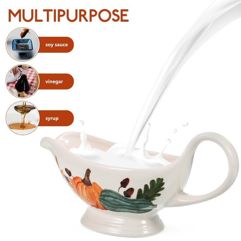 Mikinona Pumpkin Sauce Bowl Large Serving Bowl Lid Perfect for
