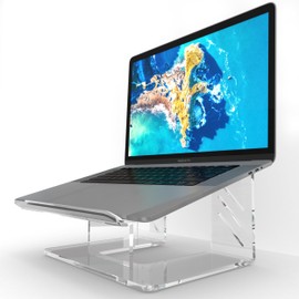 Vray Designs LLC 6MM Acrylic Laptop Stand with Ergonomic Design, Compatible with 10-17 Inch Laptops, Made in USA