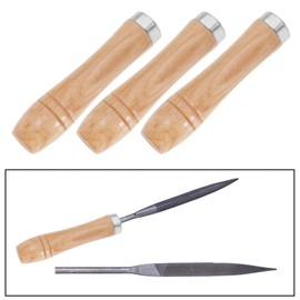 The Lord of the Tools Pack of 20 Wooden File Handles with Metal Safety Rings Wooden File Handle Accessories for Woodworking Carpentry Garage Maintenance 6 mm