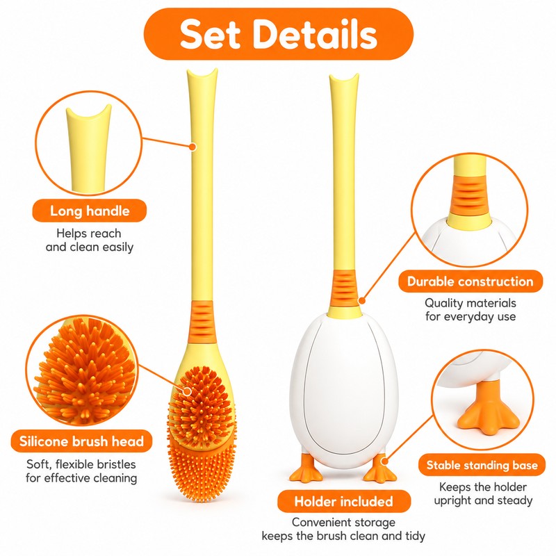 Silicone Toilet Brush for Deep Cleaning – Flexible Corner-Cleaning Brush