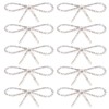 10Pcs Diamond Rhinestone Bow Glass Flash Brooch Claw Chain Suit
