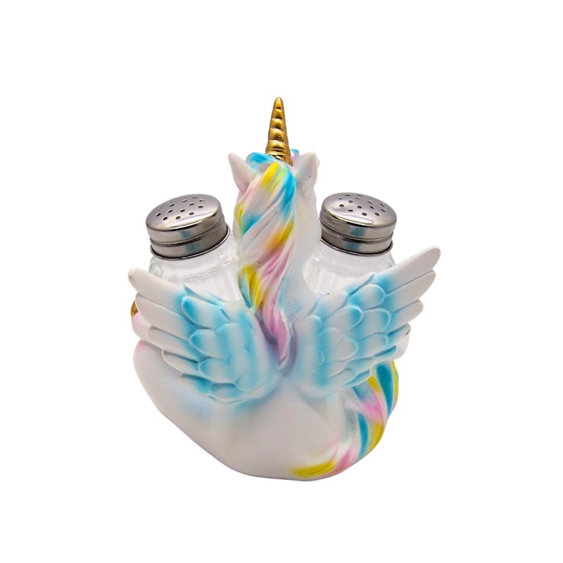 Sitting Unicorn Salt and Pepper Set Holder, Whimsical Kitchen &