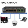 BV-Tech 4 PoE+ Gigabit Ports Switch with 2 Uplinks -