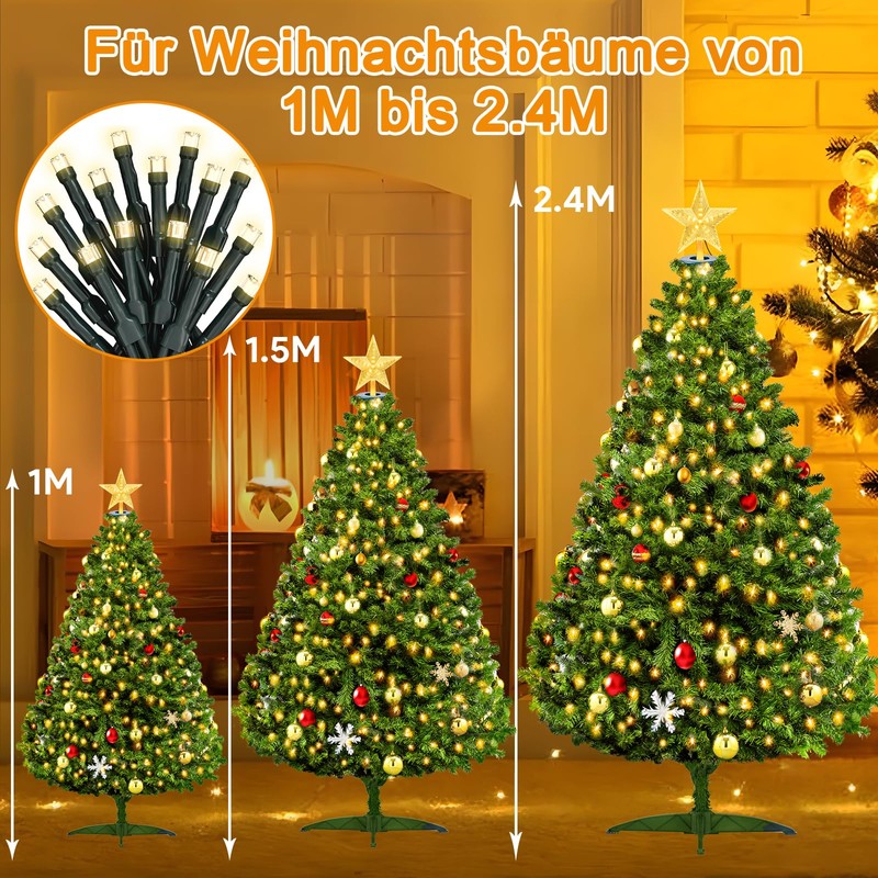 WUQNGI Fairy Lights Christmas Tree 200 cm 400 LEDs