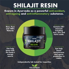 Natural Black Altai Shilajit Resin Large (50g) Pot | 100% Pure Additive Free | 80 Trace Minerals Including Magnesium Fulvic Acid Zinc and Potassium High Potency | Ethically sourced